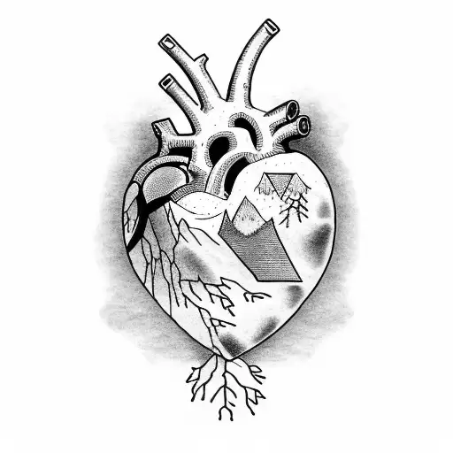 Real Heart Within A Mountain Range