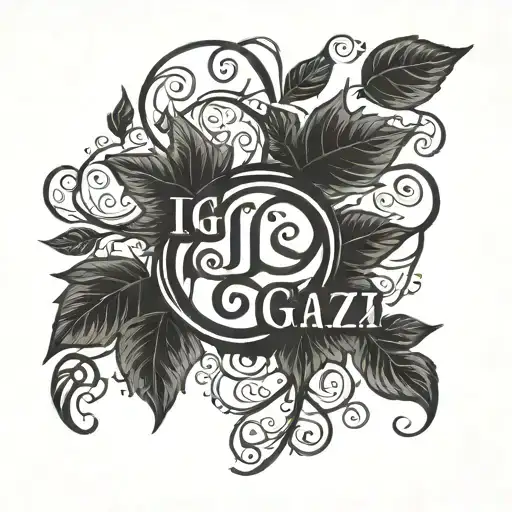 Elegant Vine Tattoo With Intertwined Hungarian Words 'Igazi Szerelem' In Blackwork Style