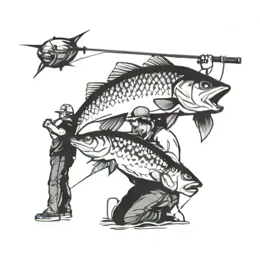 Dad And Daughter Fishing