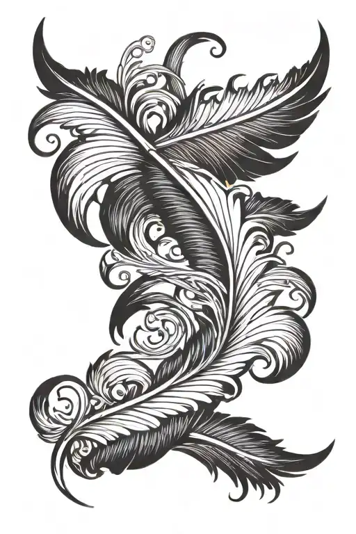 Black Feather Twisting Black Feathers