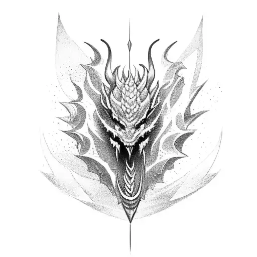 Nordic-inspired Dragon Battling A Samurai