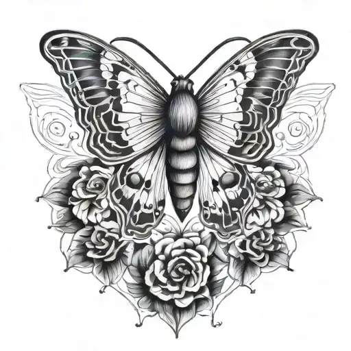 Moth Tattoo Design
