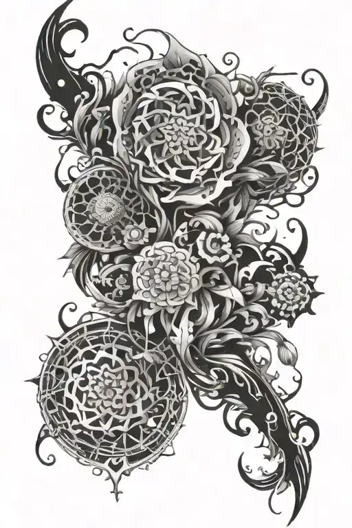 A Blackout Tattoo Full Sleeve With Organic Shapes Leaving Space Free With Organic But Clean Ends