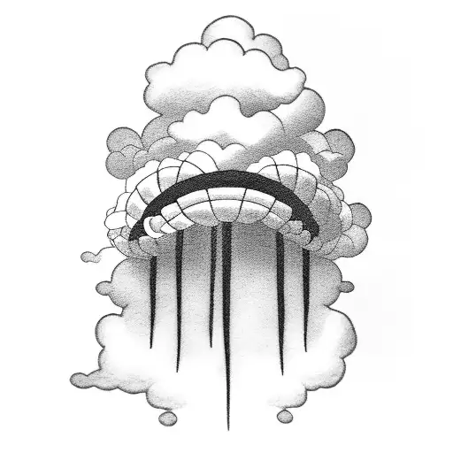 Japanese-style Cloud Transforming Into A Tattoo Machine