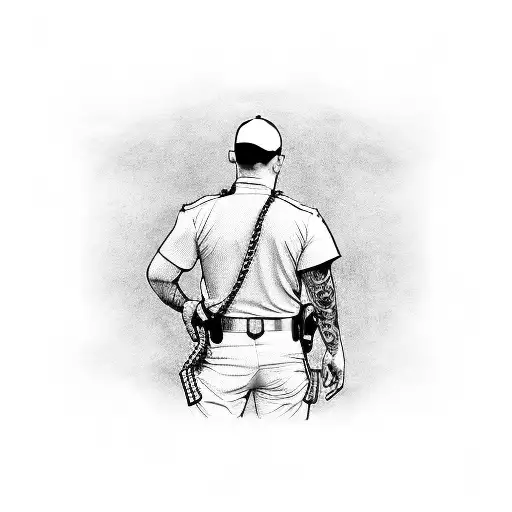 A Police Officer Coaching A Football Team