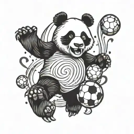 A Panda Juggling Soccer Balls Showcasing Your Love