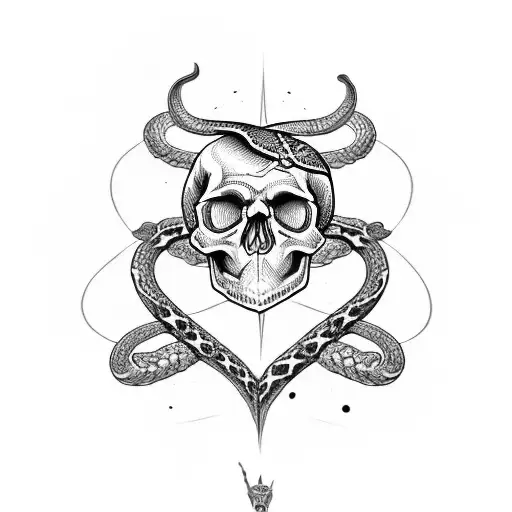 Skull With Snake