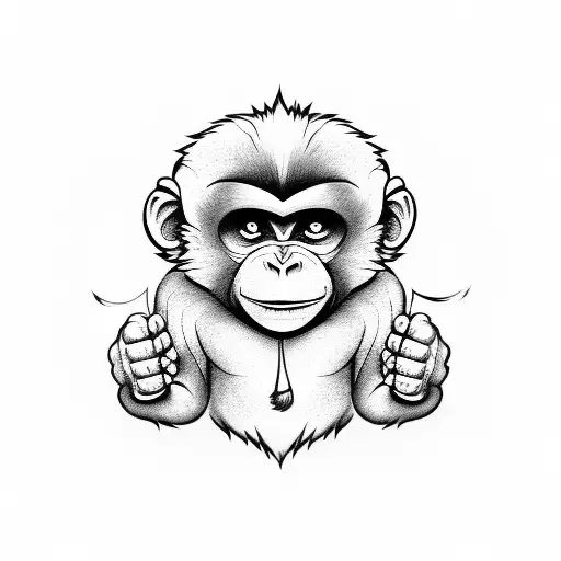 Monkey Holding A Glass