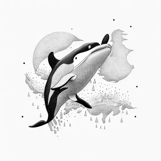 Killer Whale With Tree