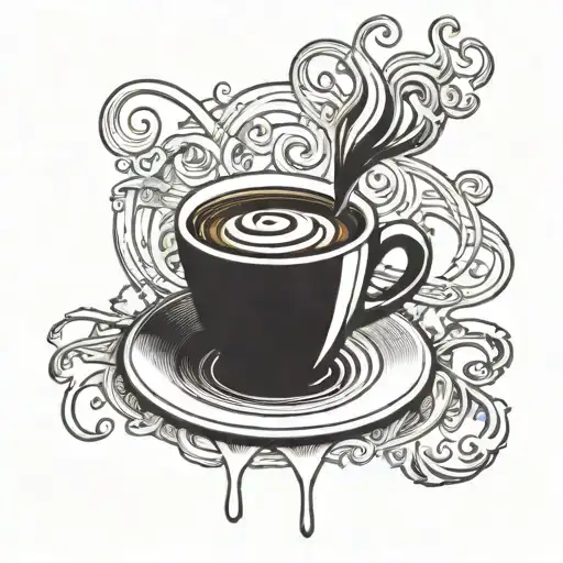 A Manchester United Logo Intertwined With A Steaming Coffee Cup