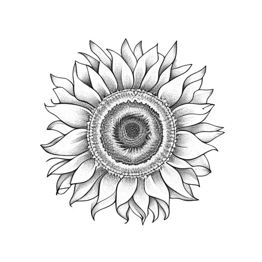 Sunflower Surrounded By Roses