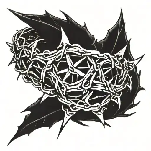Crown Of Thorns Wrapped Tightly Gripping