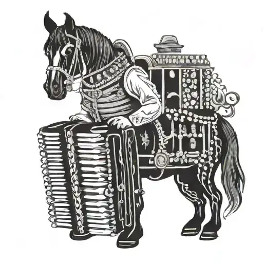 Vallenato Accordion With A Horse And Gallantry