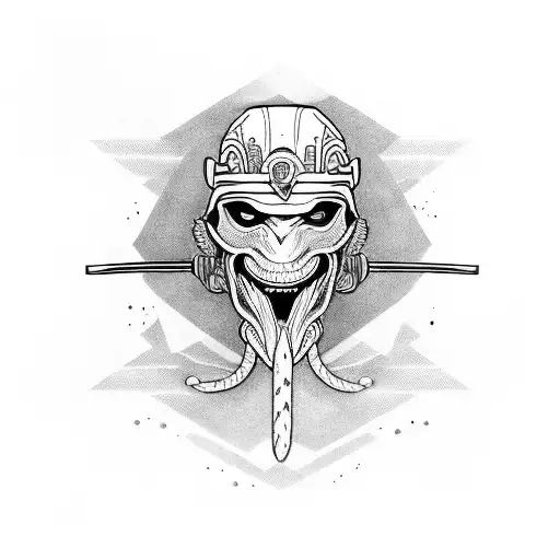 Cobraenrolada Em Um Samurai Em Chamas Vermelhas