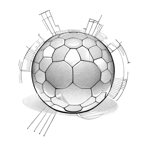 A Violin And Soccer Ball Merging Together In A Dynamic Composition