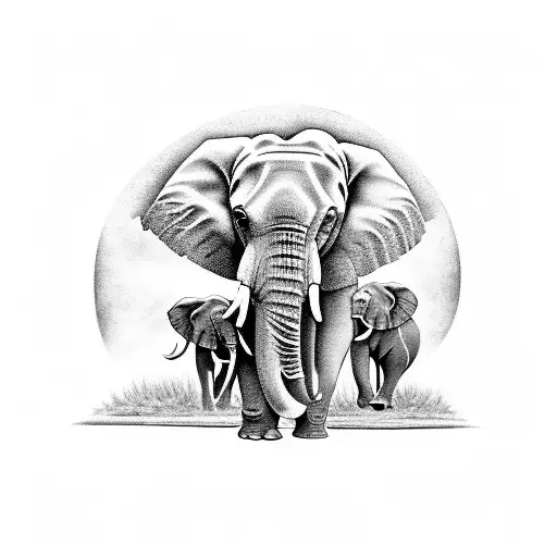 A Majestic Elephant Gracefully Painting A Beautiful Landscape