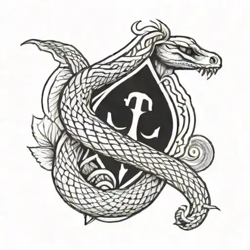 A Tattoo Of A Spade Symbol Morphing Into A Snake