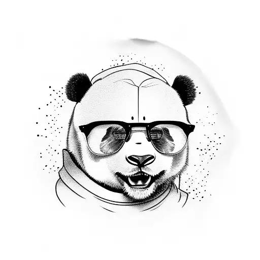 Panda With Glasses Hugging A Panda With Rock T Shirt