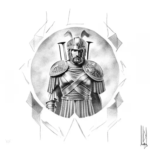 Leonidas The Spartan King Standing Alone Vs Xerkze Army