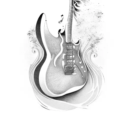 A Guitar With Lyrics Flowing Out Like Smoke