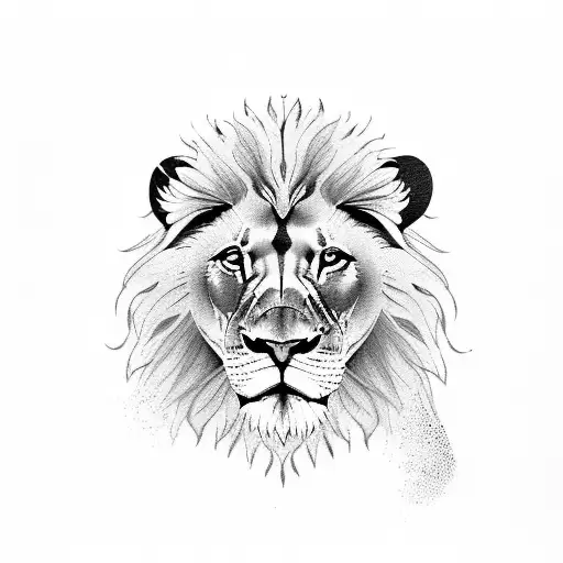 A Majestic Lion Standing In A Lush Forest