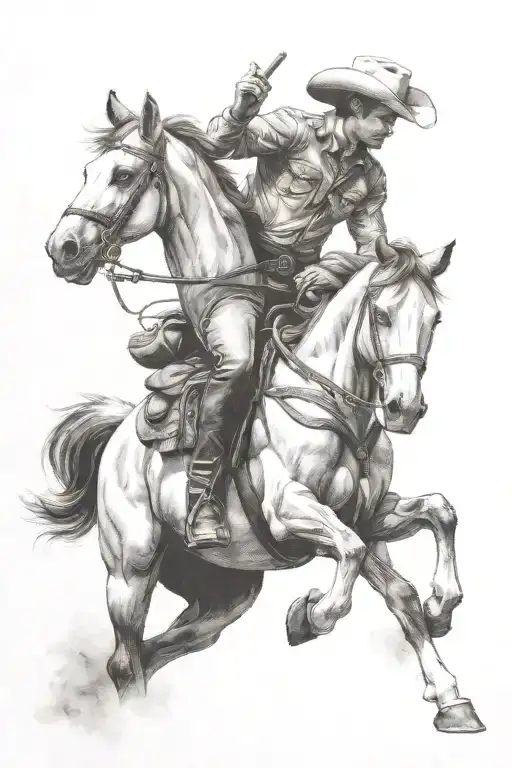 Cowboy On Horse
