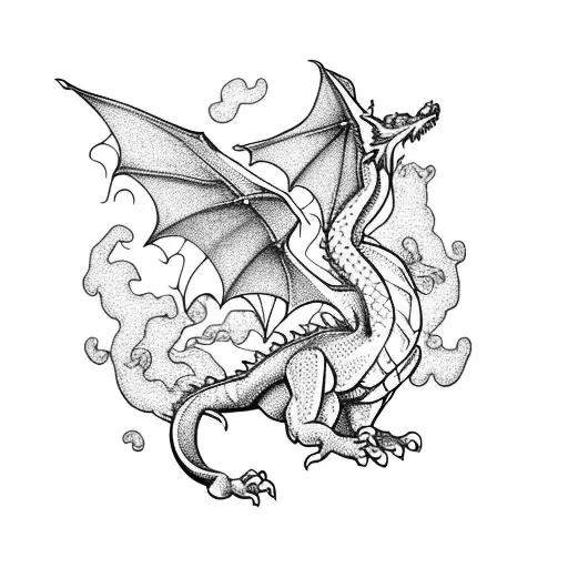 Dragon With Cherry Blossom