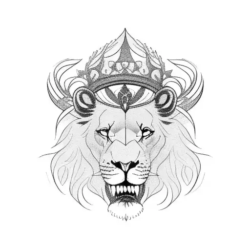 Dad Lion With Son Lion