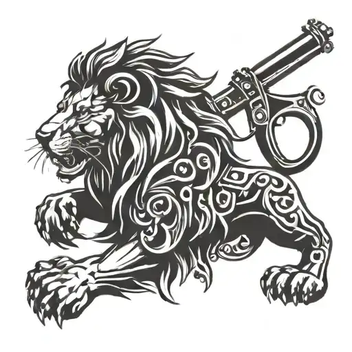 Flemisch Lion With Guns
