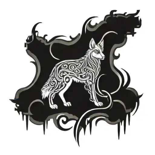 Celtic Sleeve With Hidden Coyote Motifs Intertwined