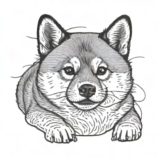 Chubby Shiba Inu Dog Sitting