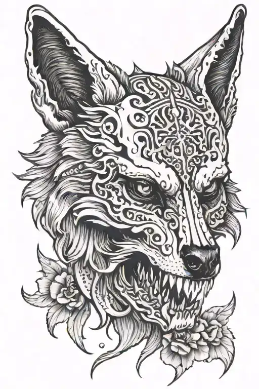 Aquarius Feathered Dead Wolf Skull Wearing