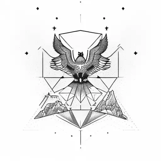 Piramid With And Eagle Con The Top