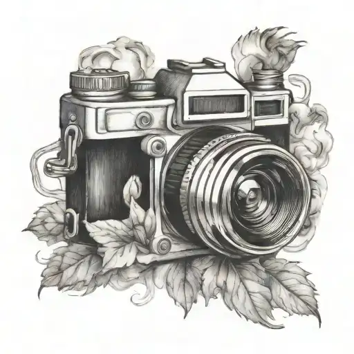 Camera With Smoke Rolling Out Of The Lens