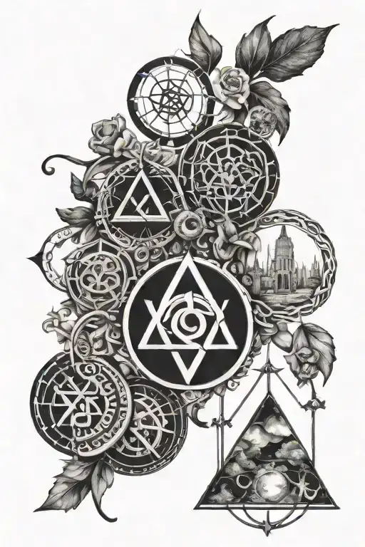 Alchemy Symbols Intertwined Representing Different Aspects Of Life