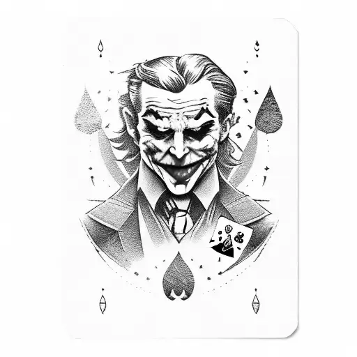 Joker Card Whit Knifes