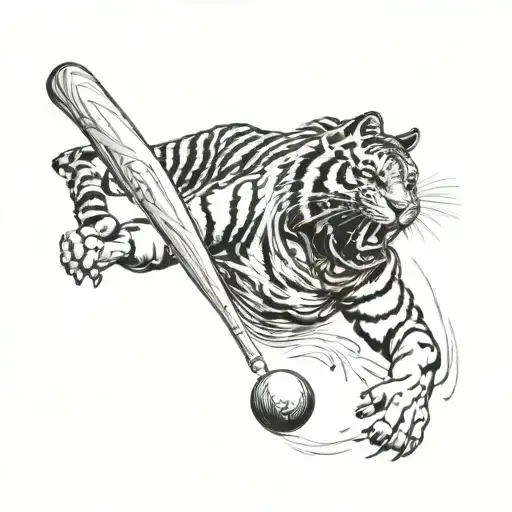 Cricket Bat And Ball Morphing Into A Majestic Tiger In Mid-swing