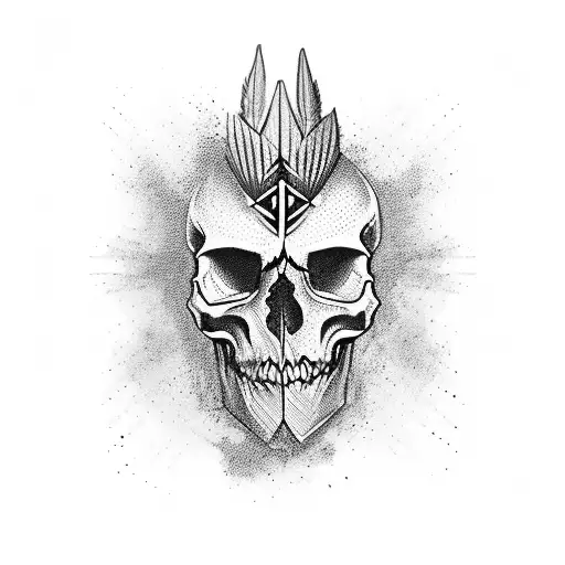 Half Native Half Skull Warrior