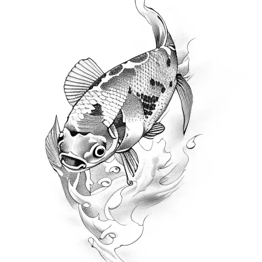 Koi Fish With A Devilish Sight Swimming In Blood