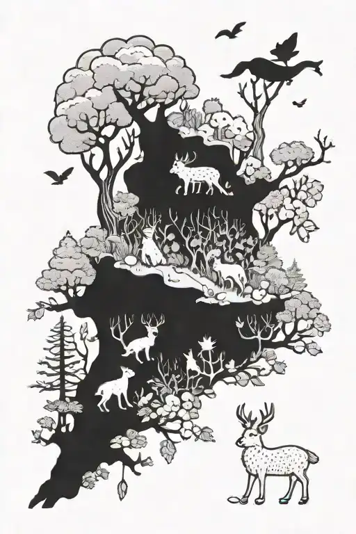 A Whimsical Forest Scene With Woodland Creatures Teaching In A Classroom Setting