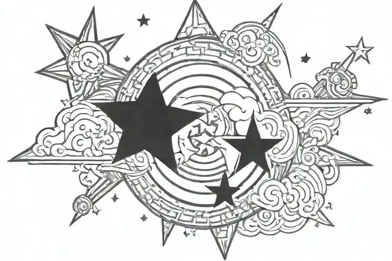 Celestial Star And Cloud Patterns Inspired