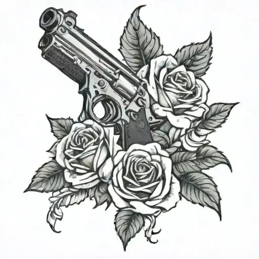 Guns Money Color Roses Women