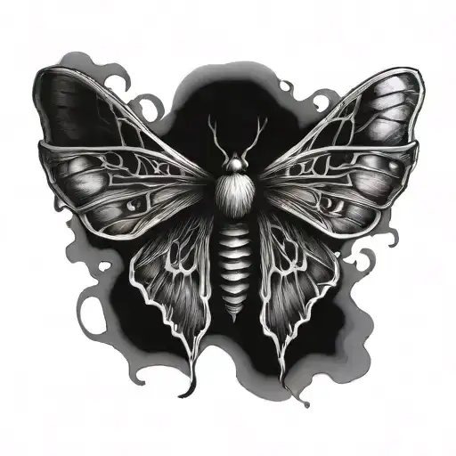 Rotten Moth Tattoo Design