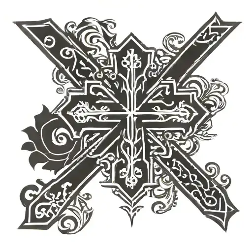 Nordic Cross With Yhwh Written In It