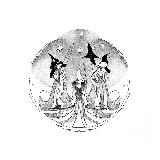 Three Witches In Circle