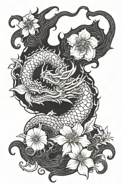 Dragon And Flower Of Hell