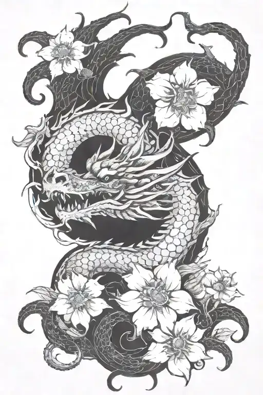 Dragon And Flower Of Hell