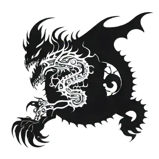 An Intricate Mechanical Dragon Tattoo Inspired By Engineering And Gaming Themes