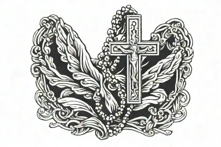 Rosary Cross Praying Hands