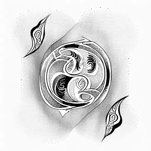 Yin And Yang With Korean Letter